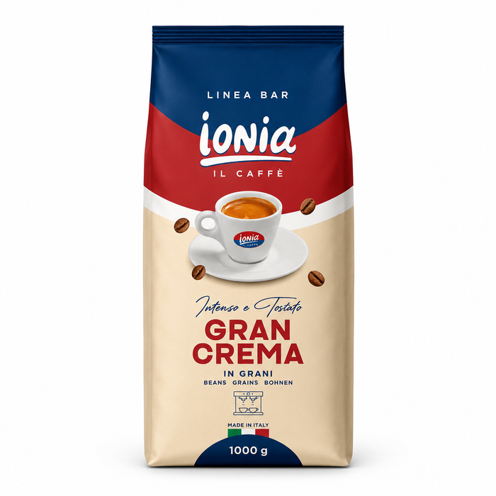 Ionia Gran Crema – kawa ziarnista 1 kg, opakowanie